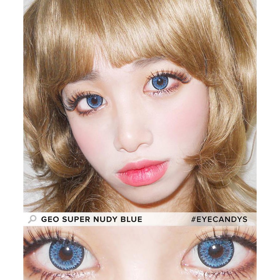 1 cặp Lens Nudy blue có sẵn 0-6 độ kính áp tròng Hàn Quốc 7
