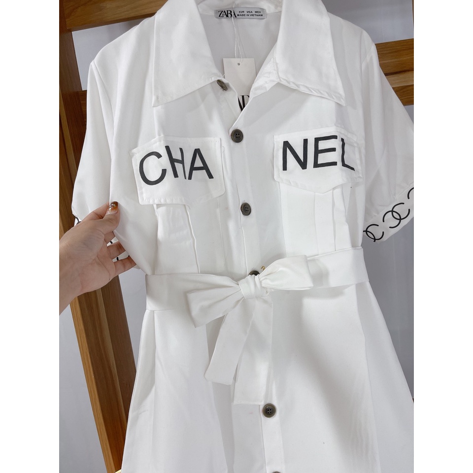 VÁY SƠ MI DÁNG DÀI EO C HA NEL - ảnh, video thật mẫu