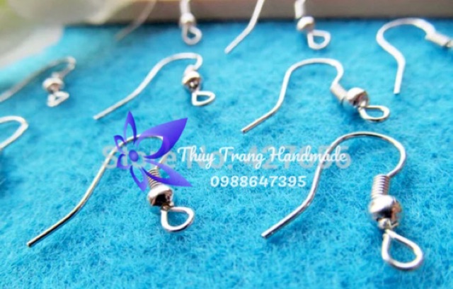 10 cái móc câu làm hoa tai, khuyên tai, đồ thủ công, trang sức handmade