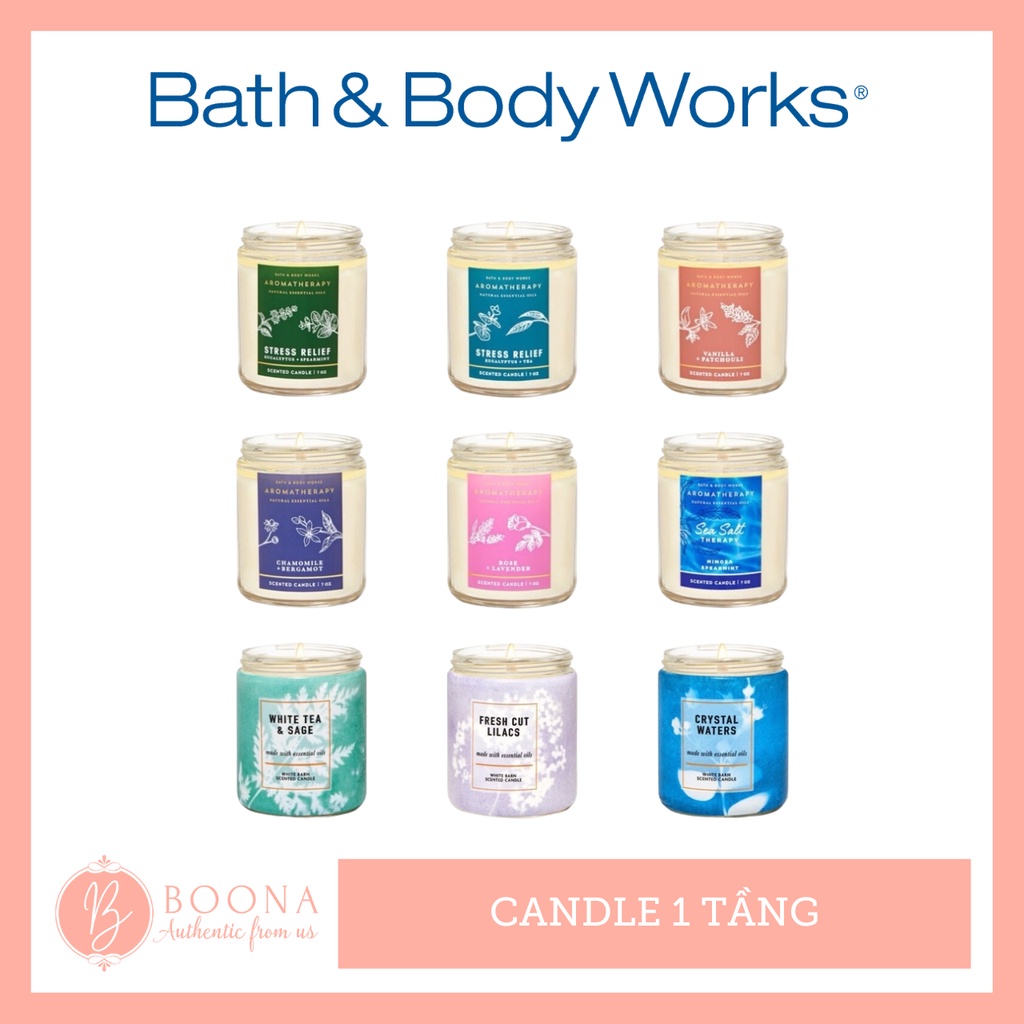 [ Bath and Body Works ] Nến thơm 1 bấc Candle BBW-Bathandbodyworks