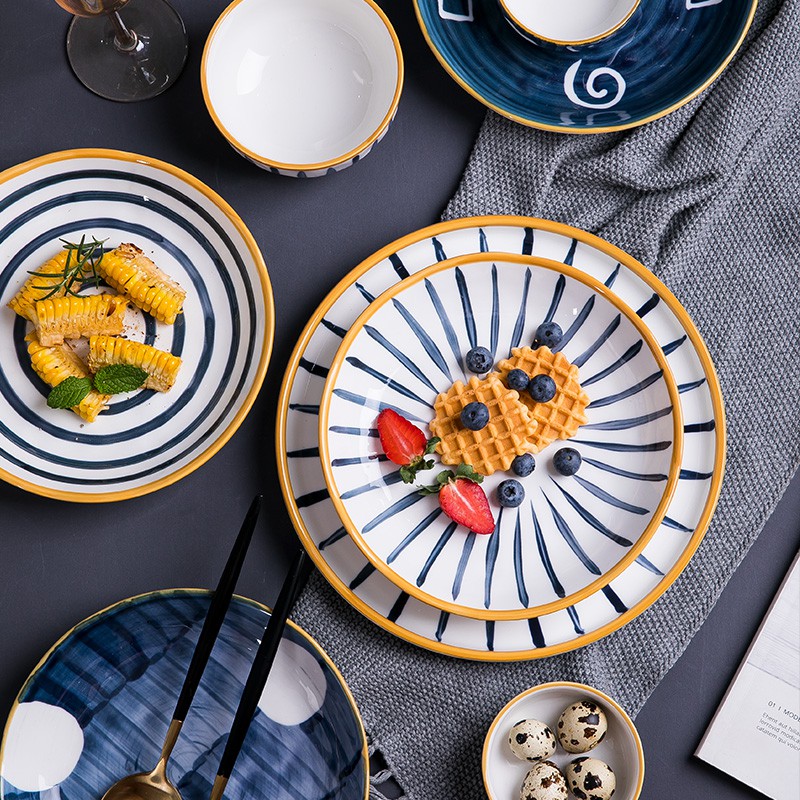 Bộ bát đĩa - bộ bát đĩa sứ phong cách Nhật 40 món cho 8 người