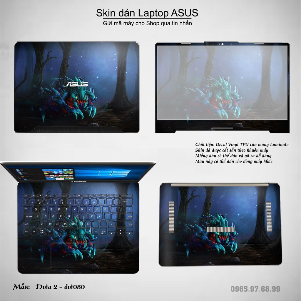 Skin dán Laptop Asus in hình Dota 2 nhiều mẫu 14 (inbox mã máy cho Shop)