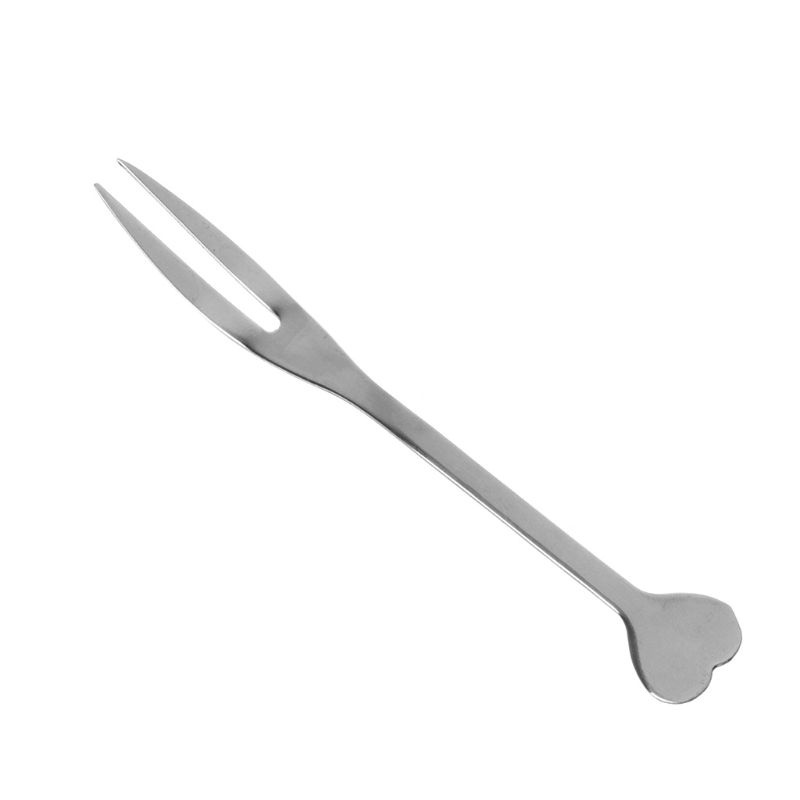 Nĩa Inox Mini 2 Đầu Hình Trái Tim Tiện Dụng Cho Nhà Bếp