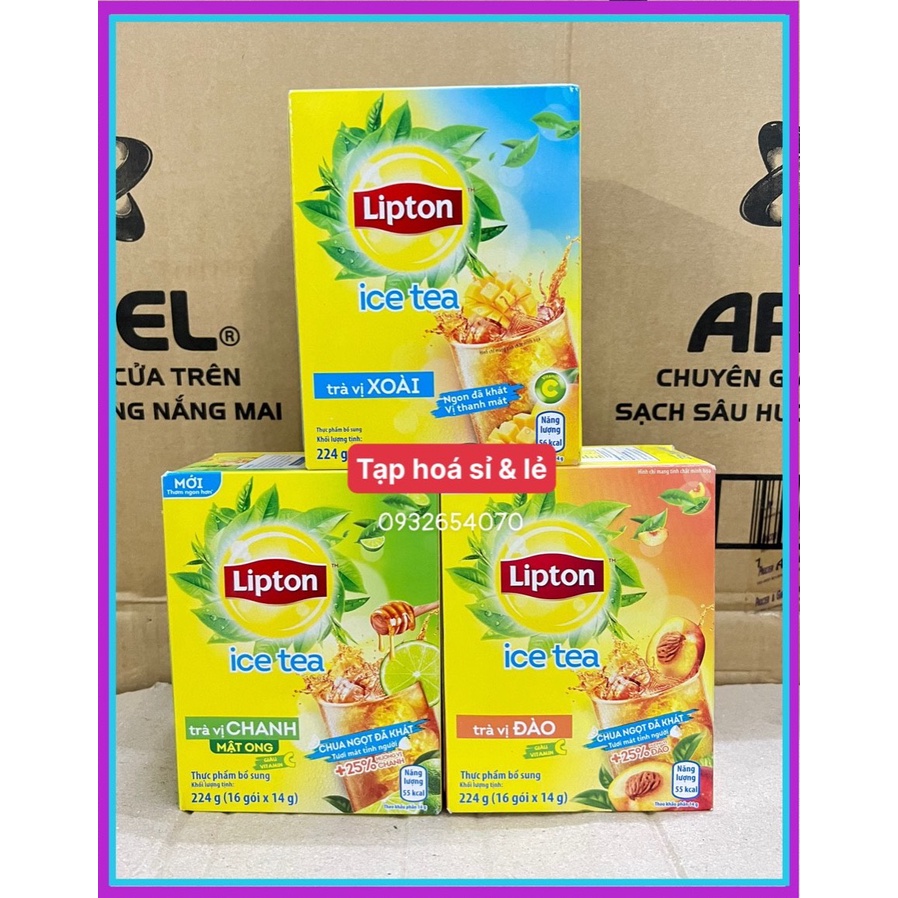 Trà Lipton đào/ chanh/ xoài Ice Tea hộp 16 gói