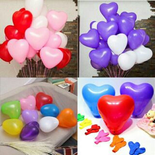 Túi 100 bong bóng đủ màu trái tim 6"