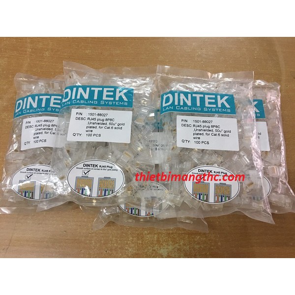 Đầu mạng RJ45 DINTEK UTP Cat.6 (P/N: 1501-88027) cao cấp