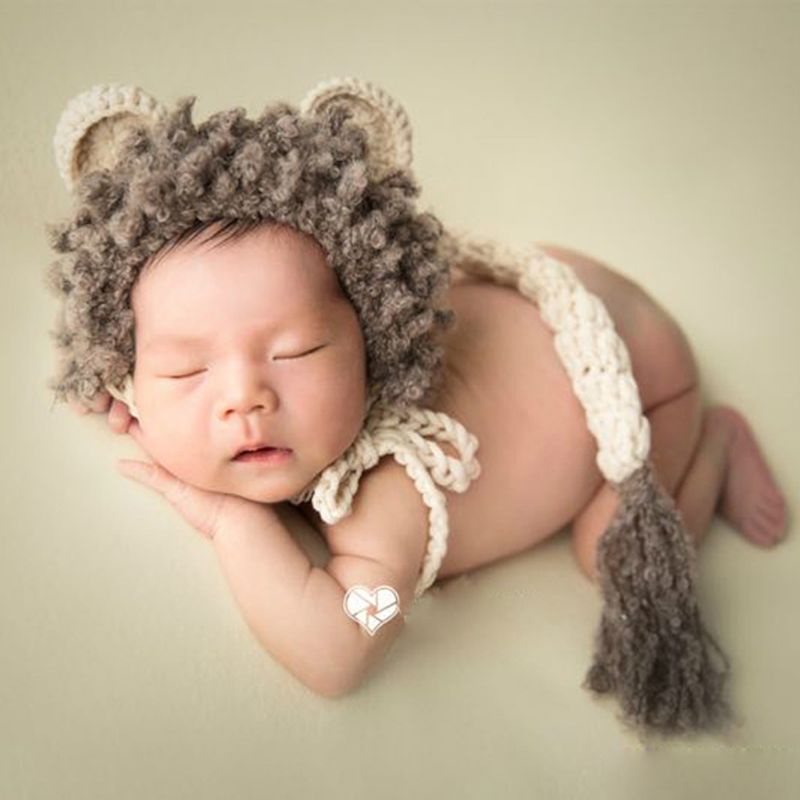 Bộ đồ hóa trang hình sư tử nhỏ dễ thương dùng làm phụ kiện chụp ảnh cho bé