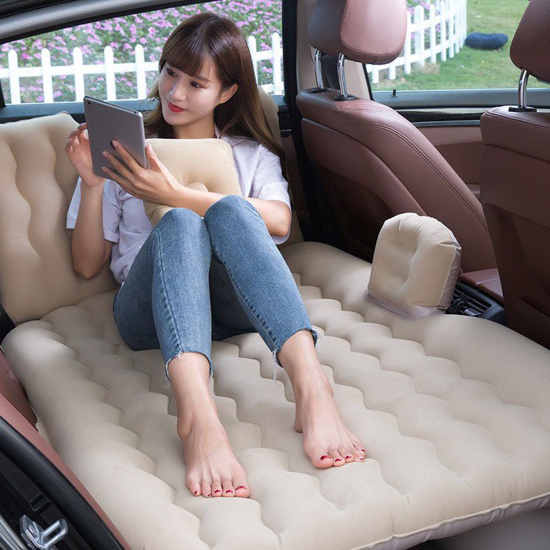 Đệm hơi ô tô, nệm hơi xe ô tô CAO CÂP- Chất liệu nhung dày dặn, tặng kèm bơm điện và bộ gối!