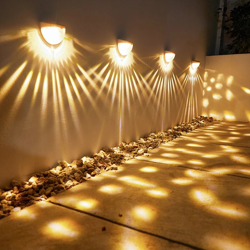 Bộ Đèn LED 6 Bóng Gắn Tường Sử Dụng Năng Lượng Mặt Trời