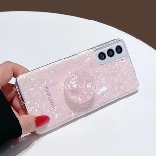 Ốp điện thoại Samsung Galaxy S22 S21 Ultra FE S22 + S21 + Plus S21FE 5G Vỏ họa tiết vỏ sáng bóng có giá đỡ túi khí