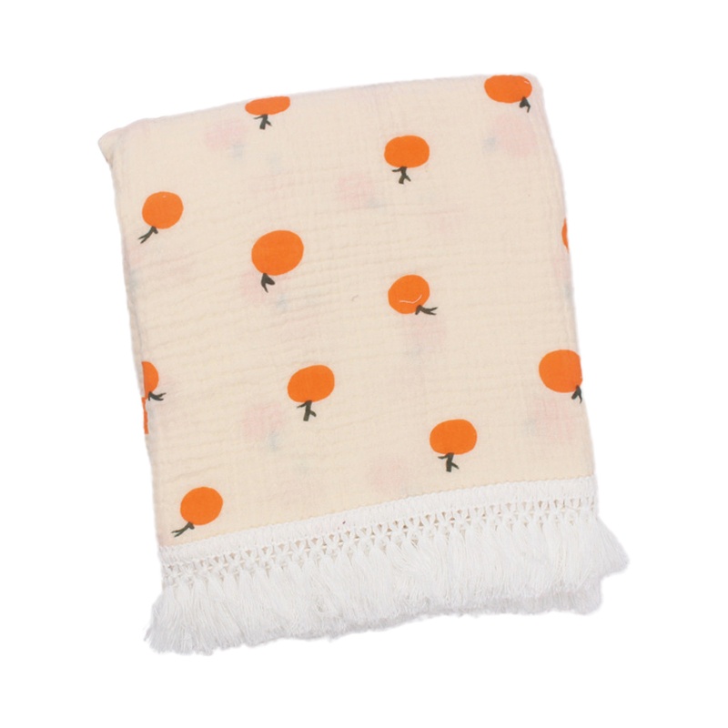 Chăn Quấn Em Bé Bằng Cotton Nguyên Chất Phối Tua Rua Dùng Làm Đạo Cụ Chụp Ảnh