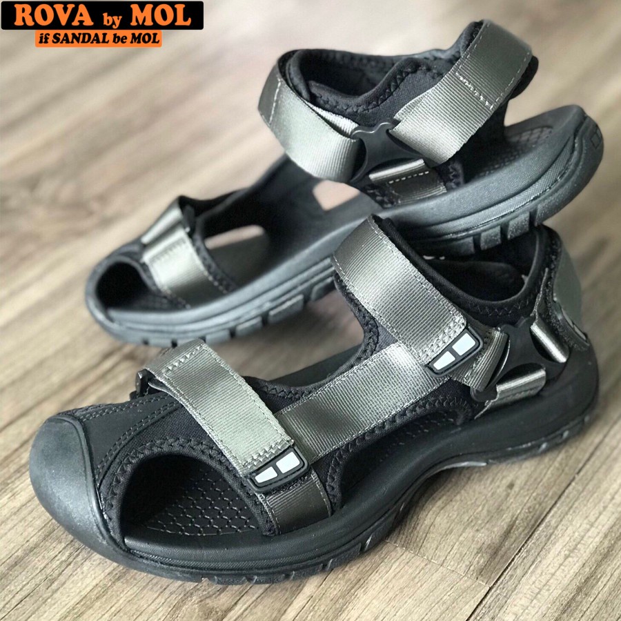 Giày sandal nam bít mũi quai dù có quai hậu cố định thích hợp mang dã ngoại đi phượt du lịch hiệu Rova RV25G