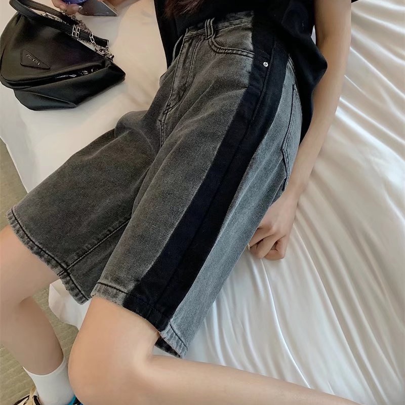 Quần Short Denim Lưng Cao Ống Rộng Phong Cách Hàn Quốc Thời Trang Mùa Hè Hàng Mới Dành Cho Bạn Nữ