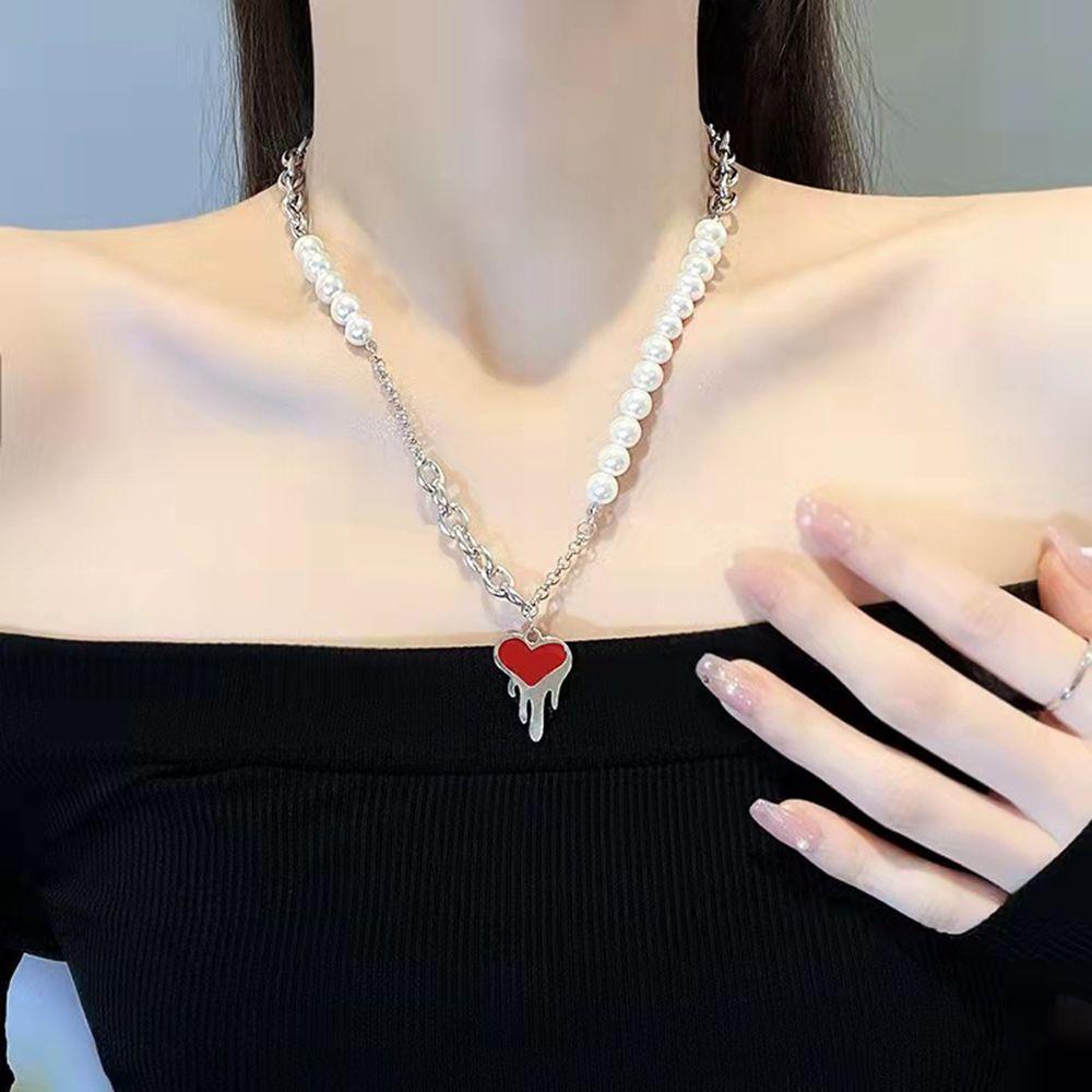 VANES1 Vòng Cổ Choker Hình Trái Tim Phong Cách Hip Hop Hàn Quốc Thời Trang Cho Nữ