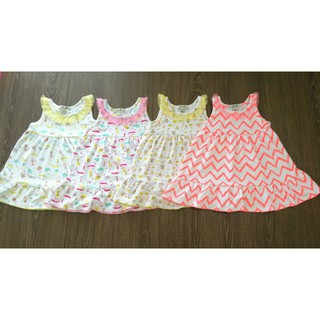 Đầm babydoll phối ren bé gái