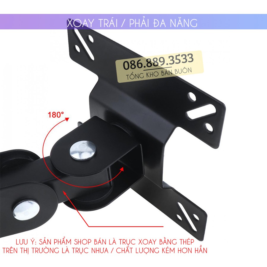 Giá Treo Màn Hình Máy Tính  F03 Xoay 360 Độ 17 - 32 Inch - Điều Chỉnh Gật Gù Góc Nghiêng Của Màn Hình / Tivi