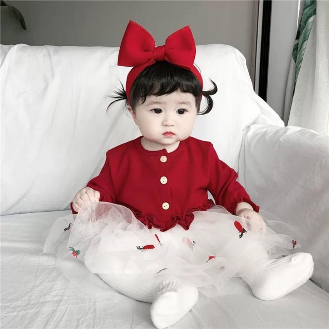 Váy bé gái váy sơ sinh váy chất cotton váy tết 2020 váy đẹp đỏ hồng váy công chúa váy điệu