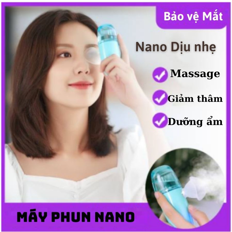 Máy massage mắt cầm tay , dưỡng ẩm Nano thư giãn, giảm đau nhức, quầng thâm.