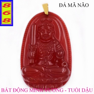 [Tuổi Dậu] Mặt Dây Chuyền Phật Bất Động Minh Vương mã não Đỏ 3.6cm - Mặt Size Nhỏ - Tặng Kèm Móc Inox - Phong Thủy 868