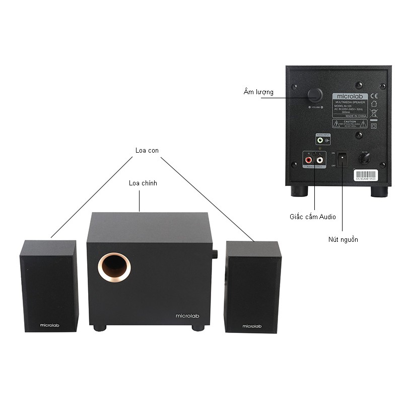 [Hàng Chính Hãng] Loa Microlab M105 / Bộ Loa Gipco G309U 2.1 hỗ trợ Bluetooth, âm thanh chất lượng tuyệt hảo