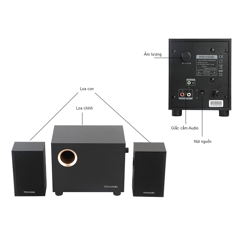 Loa vi tính Microlab M105 2.1 Loa máy tính M105 chính hãng Microlab BH 12T