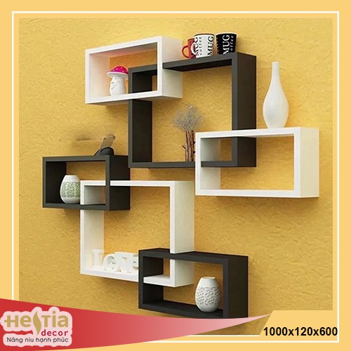 Kệ gỗ treo tường chữ nhật trang trí Hestia
