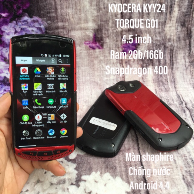 Điện thoại xách tay Nhật Kyocera Torque G01 (Kyy24) siêu bền chống nước chống sốc màn sapphire