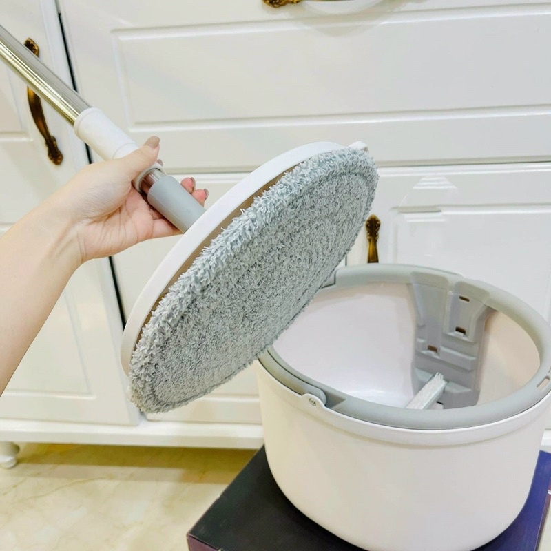 [FREESHIP❤️]Bộ Lau Nhà Thông Minh Xoay 360 Độ, Siêu Nhanh, Siêu Sạch - Chổi Lau Nhà 360 Độ, Cán Inox, Thùng Vắt Xoay Trò