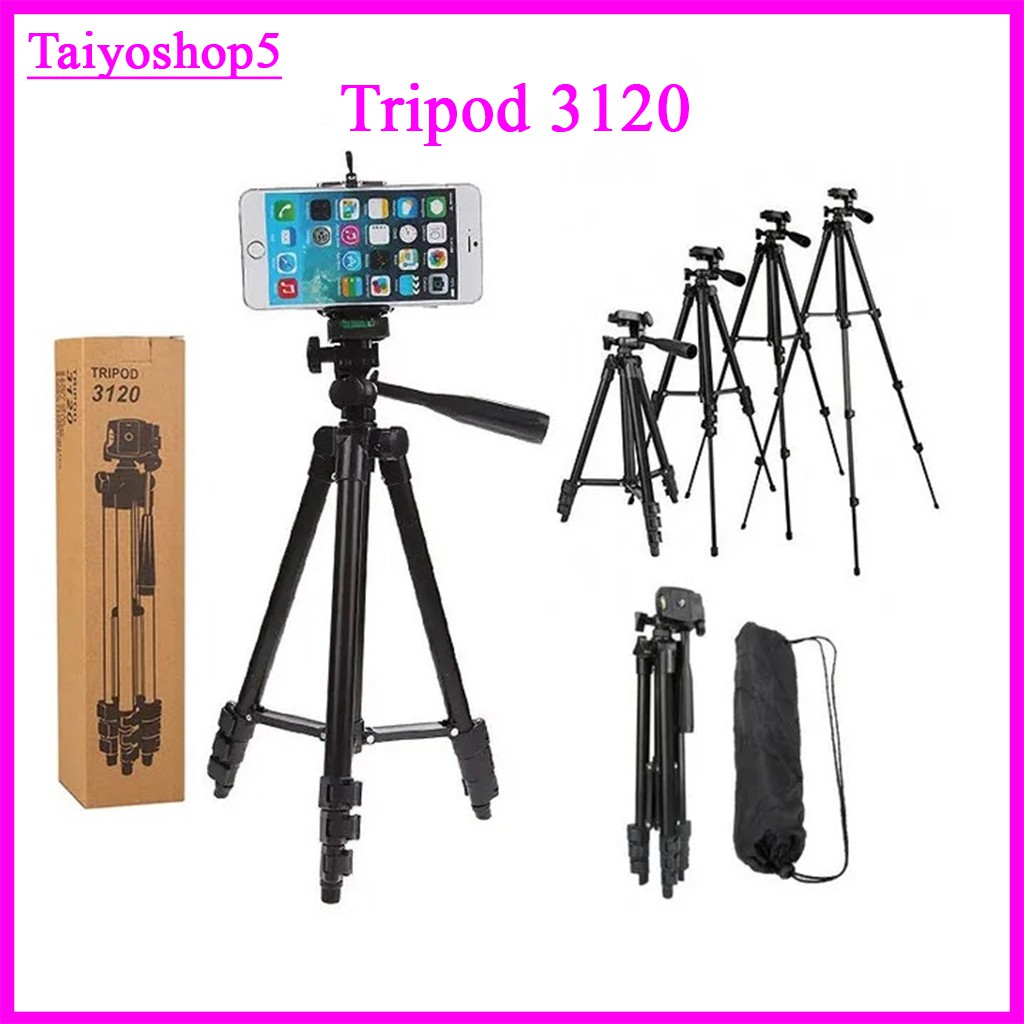 Giá đỡ Tripod 3120 - Kèm kẹp điện thoại 3 chân-Gậy livestream, quay tiktok ,quay video,chụp ảnh chống rung TimShop