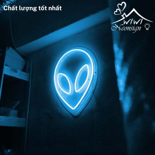 Đèn led neon hình mặt người ngoài hành tinh | 30x24 cm | Đèn led neon theo yêu cầu trang trí decor quà tặng cực chất