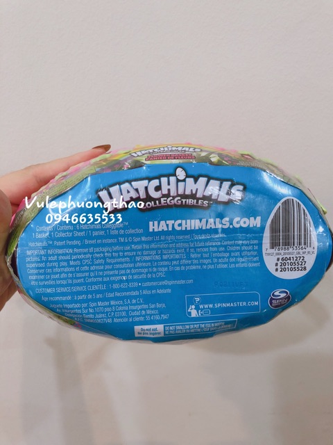 Giỏ trứng hoa hồng Hatchimals chính hãng