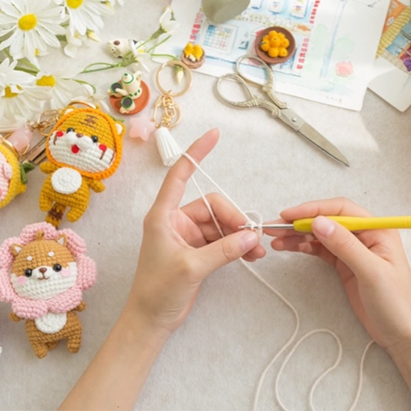 DIY Gói Nguyên Liệu Móc Len Bộ Tứ Cánh Cụt 🐷 🐯🐧 🐶 Shiba  Dễ Thương- Quà Tặng Handmade Tự Làm Ý Nghĩa [Có hướng dẫn]