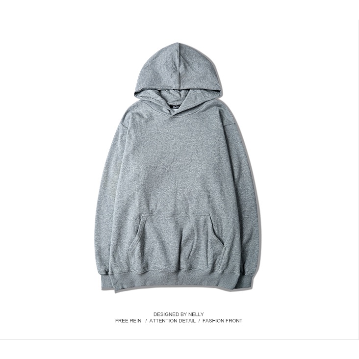 Áo hoodie Nelly Heybig trơn màu xám