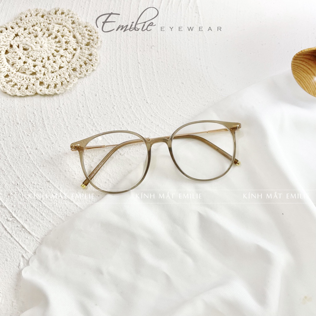 Gọng kính nam nữ nhựa dẻo cao cấp mảnh nhẹ Kính mắt Emilie phụ kiện thời trang 01243