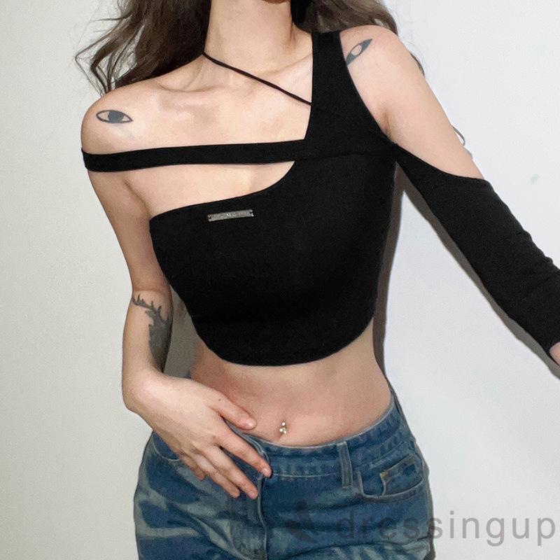 Áo Croptop Tay Dài Thiết Kế Hở Lưng Quyến Rũ