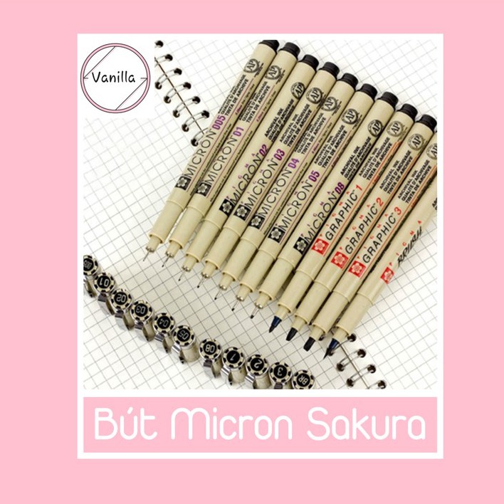 [VANILLA.STORE] Bút line Micron Sakura