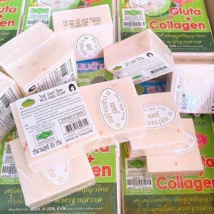Xà phòng cám gạo Jam Thái Lan Trắng Da Rice Milk Soap