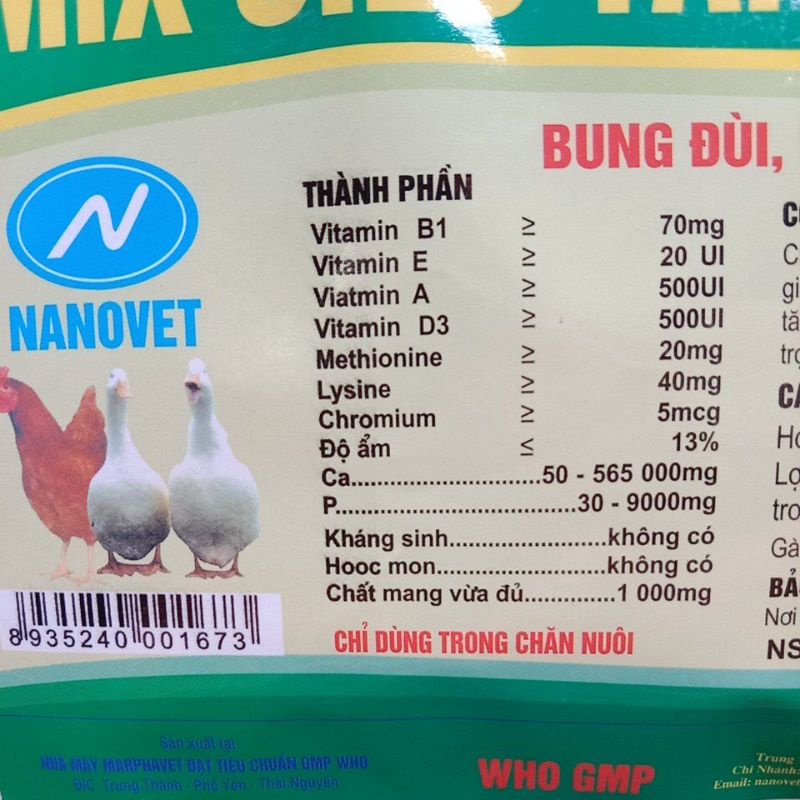 Mix siêu tăng trọng, vỗ béo lợn gà heo trâu bò dê thỏ vịt ngan chó cừu thú y, vitamin khoáng an toàn không chất câm