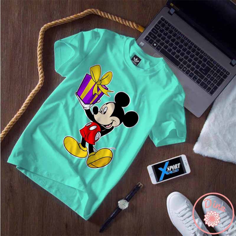 Áo thun Unisex Chuột Mickey tặng quà Cotton Thun - Dẽ Thương