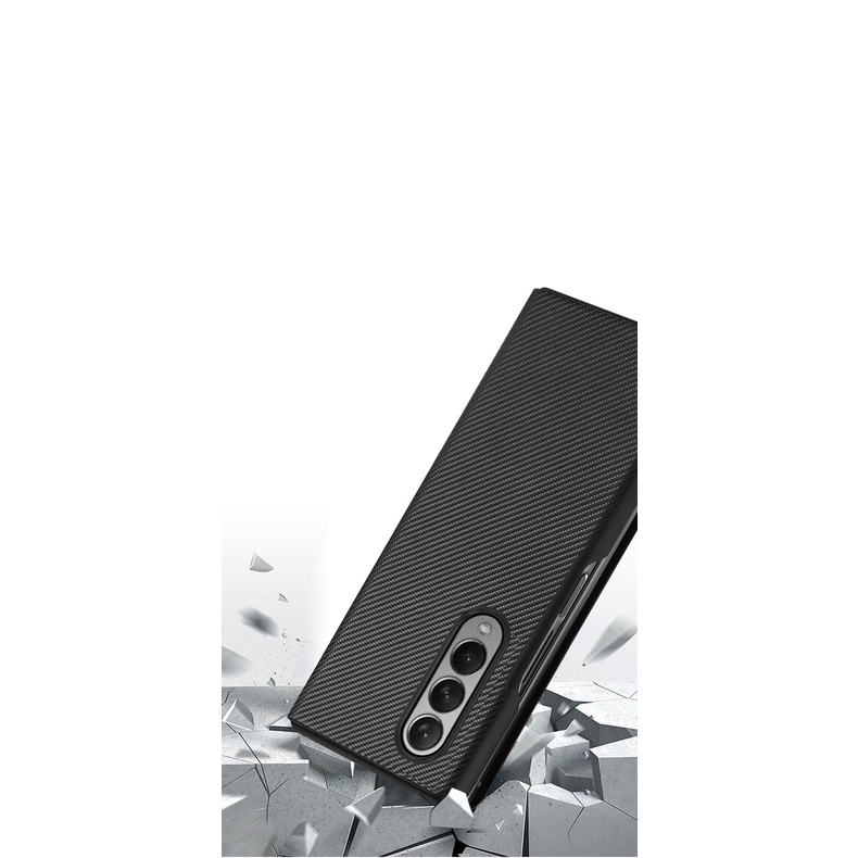 Ốp Điện Thoại Da PU Siêu Mỏng Chống Sốc Họa Tiết Sợi Carbon Cho Samsung Galaxy Z Fold 4 5G 2022