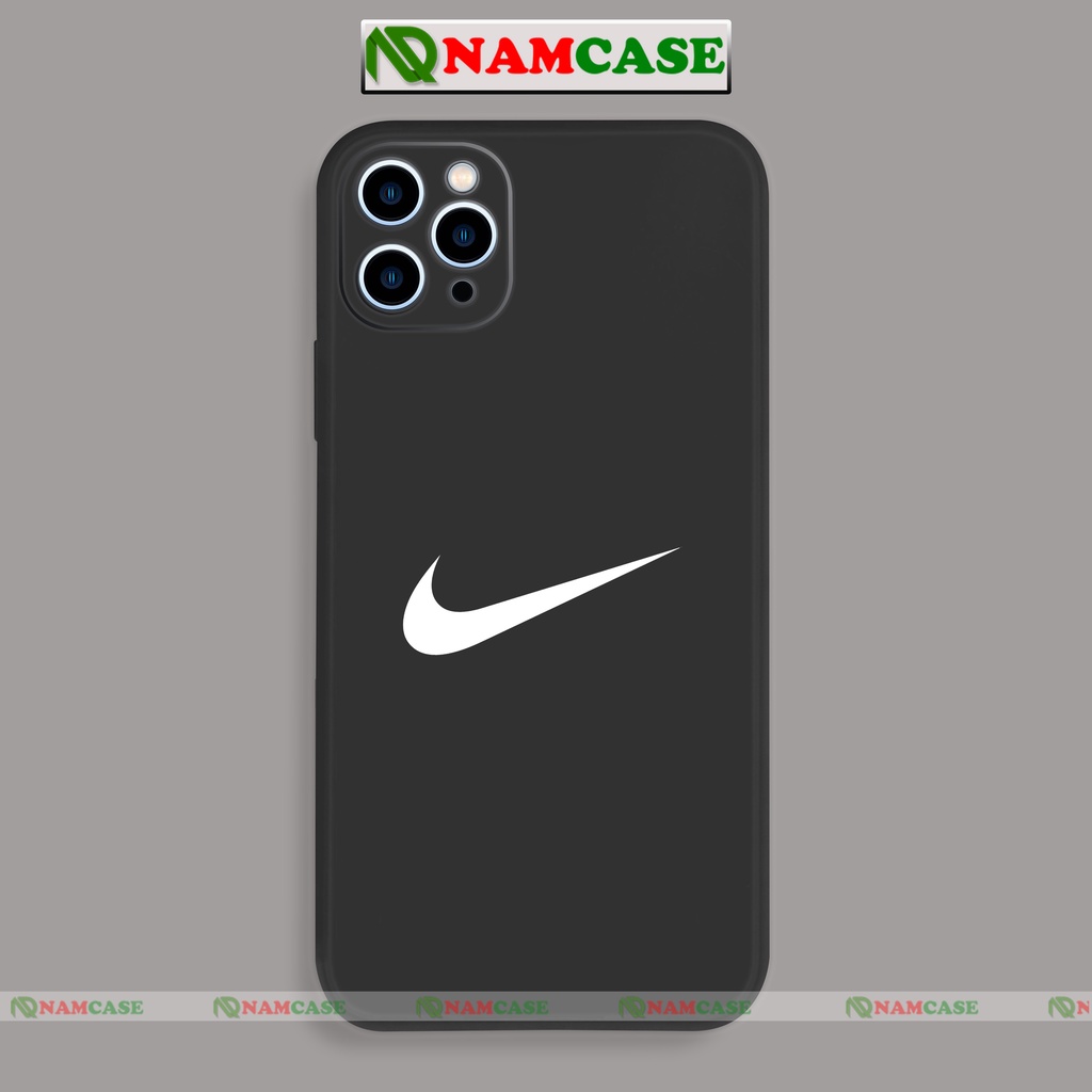 Ốp lưng điện thoại iPhone Nike cạnh viền vuông silicon dẻo bảo vệ camera ip 6/6s/7/8/X/XS/XR/11/12/13/14 Pro Plus Max