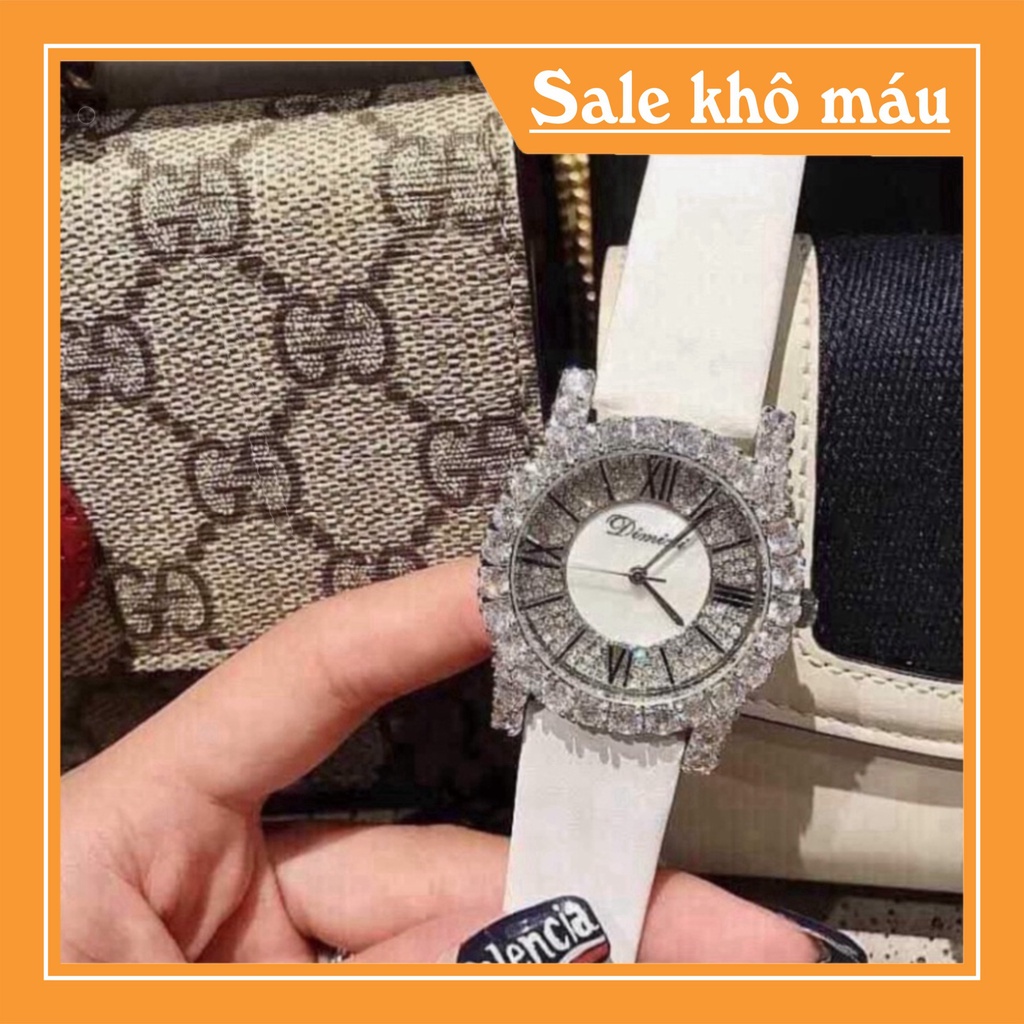 Đồng hồ DIMINI dây da mềm thiết kế đính đá kim cương nhân tạo sang trọng đeo cực sáng tay và nổi bật hình ảnh video tựụp | BigBuy360 - bigbuy360.vn