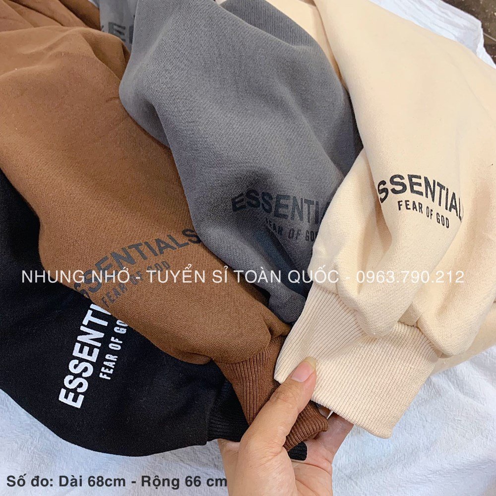 Áo hoodie nam nữ nỉ có mũ form rộng dày dặn ESSENTINAL HNDHD02 | BigBuy360 - bigbuy360.vn
