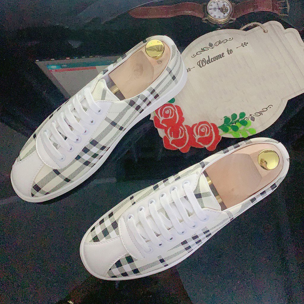 Giày nam sneaker thời trang kẻ sọc trắng kem Hottrend 2021 | BigBuy360 - bigbuy360.vn