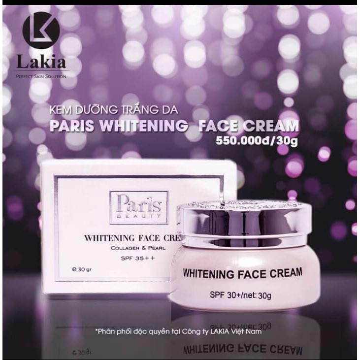 (CHÍNH HÃNG) Kem dưỡng trắng da chống lão hóa Paris – Whitening Face Cream