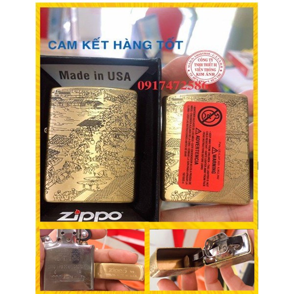 VỎ Bật Lửa Zippo Khắc Chìm Mẫu Thanh Minh Thượng Hà Đồ | BigBuy360 - bigbuy360.vn