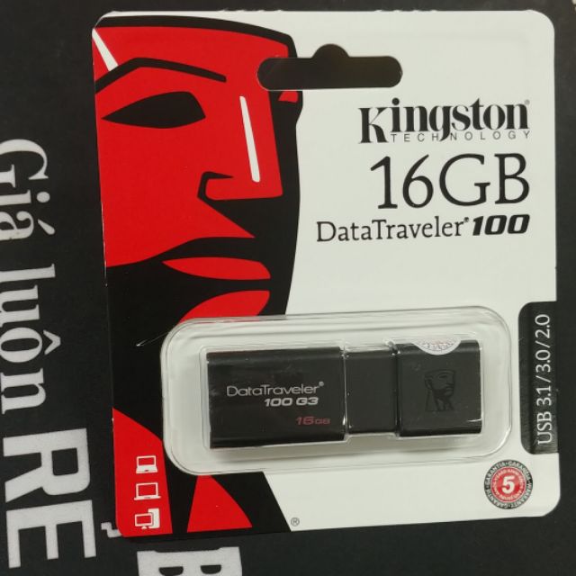 USB 16GB kingston DT100G3 3.1/3.0  Hàng chính hãng FPT, VSPC phân phối