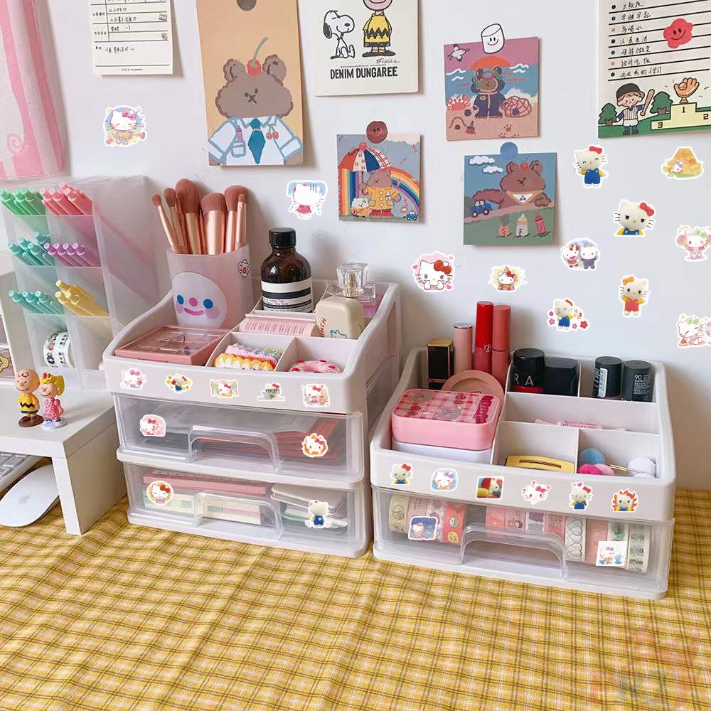 56 Cái / Bộ ☆ Hello Kitty. Hình Dán Sanrio ☆ Sticker Dán Tường Chống Thấm Nước Thời Trang