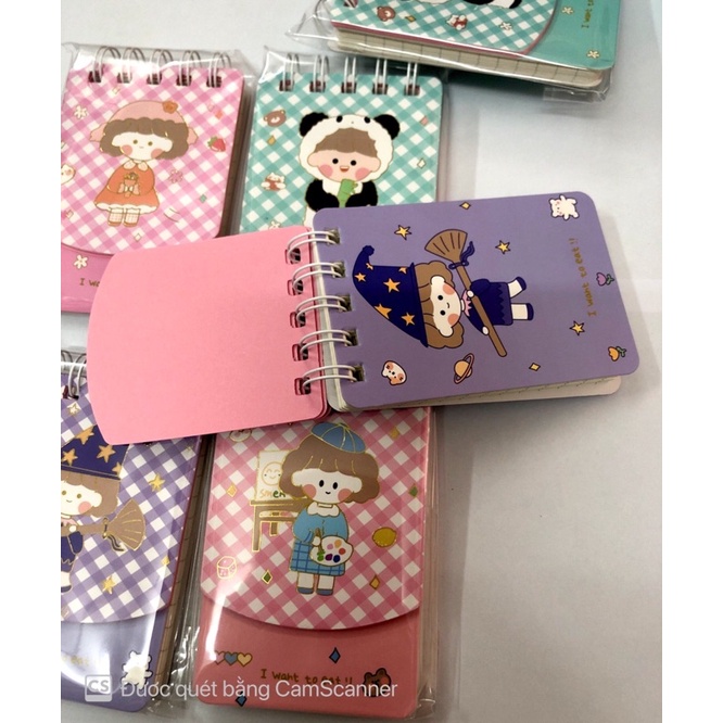 Sổ tay mini cute A7, sổ tay lò xo, tiện dụng