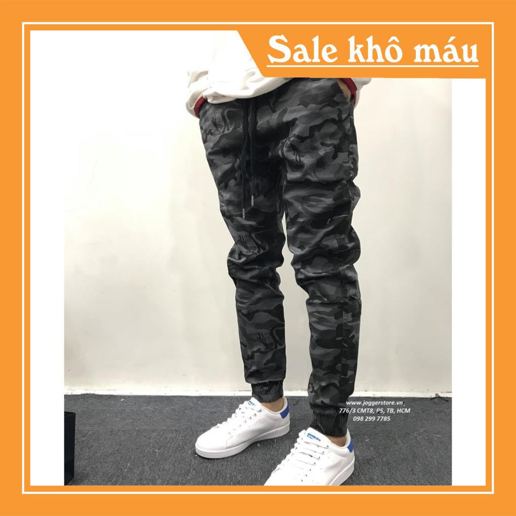 abc Quần Jogger Kaki Co Giãn Ống Túm Camo Rằn Ri Hoa Lính